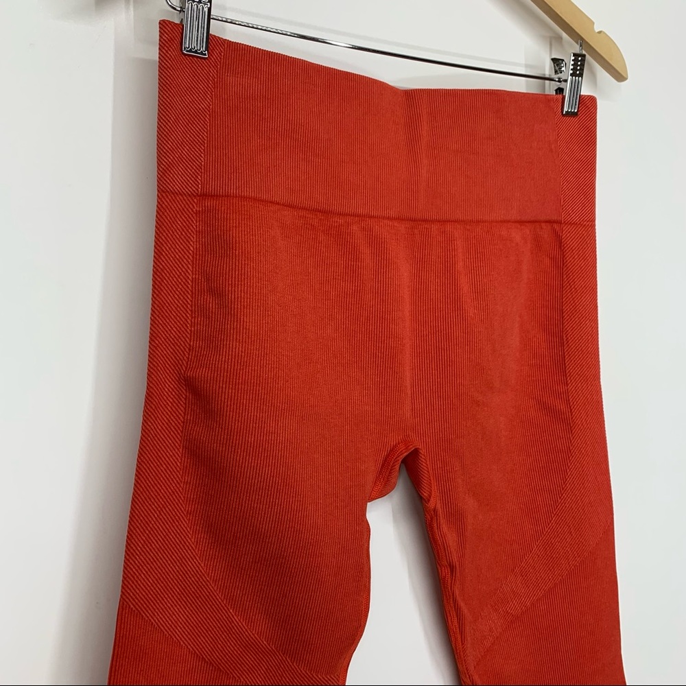 Joy Lab Solid Red Orange Ribbed High Waisted Perf… - image 3